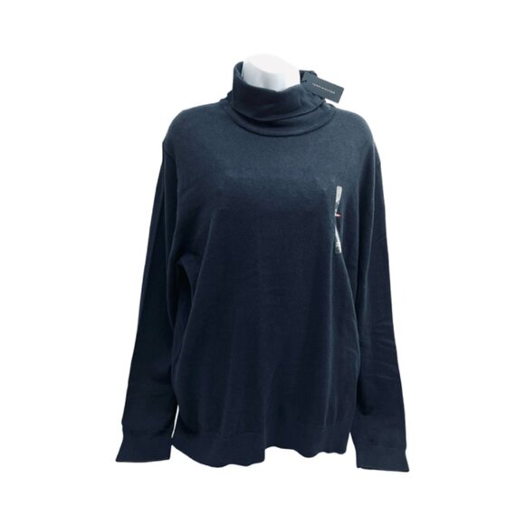 New Tommy Hilfinger Dark Blue Cotto Cashmere Turtleneck Sweater size XXLT(17 - Picture 1 of 7